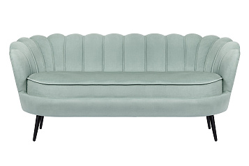 Диван ракушка для гостиниц Pearl Triple Green на черных ножках в Москве