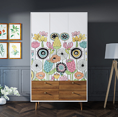 Шкаф трехстворчатый "Berber" принт 3 арт BB02/Print_03