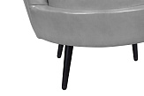 Низкое кресло ракушка Pearl Grey V2 на черных ножках №6