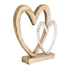 427555 Фигурка Сердца TOMAMAE L250, B50, H270 алюминий, дерево, натуральный, никель