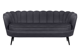 Диван ракушка для гостиниц Pearl Triple Black на черных ножках