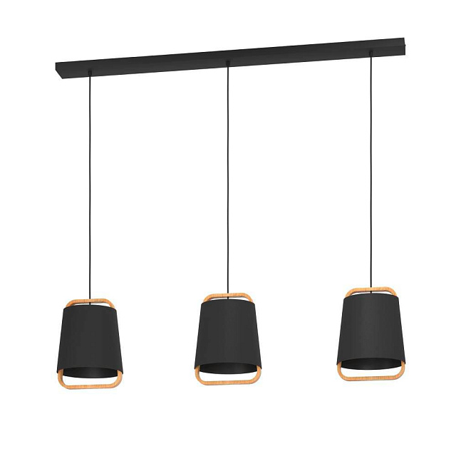 390186 Подвес CAMALOZA, 3x40W(E27), сталь, дерево, черный, коричневый в Москве 390186 Подвес CAMALOZA, 3x40W(E27), сталь, дерево, черный, коричневый