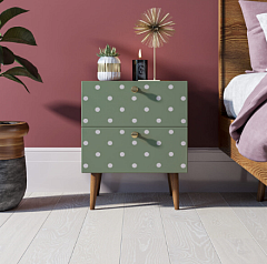 Тумбочка "Berber" с двумя ящиками 12 принт арт BB03/Print_12, разноцветная