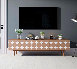 Комод "Berber" с ящиками низкий под TV принт 17 арт BB19/Print_17