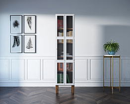 Шкаф одностворчатый "Andersen" с рифлеными стеклами арт AN13WH