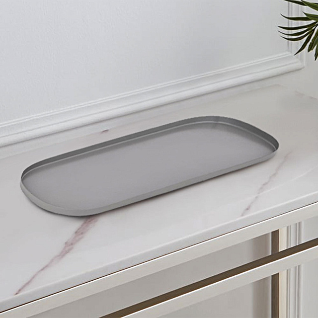 427054 Поднос декоративный SAVANT, L380, B170, H15, сталь, серый в Москве 427054 Поднос декоративный SAVANT, L380, B170, H15, сталь, серый