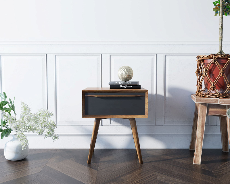 Тумба для прихожей "Bruni Black" с ящиком арт BR-11Black