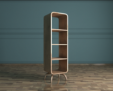 Деревянный стеллаж "Ellipse" узкий арт EL06