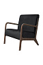 Низкое кресло с деревянными подлокотниками Mody Black черное