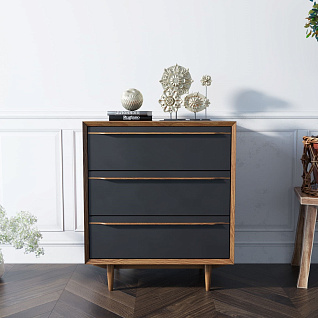 Комод "Bruni Black" на три ящика арт BR07Black