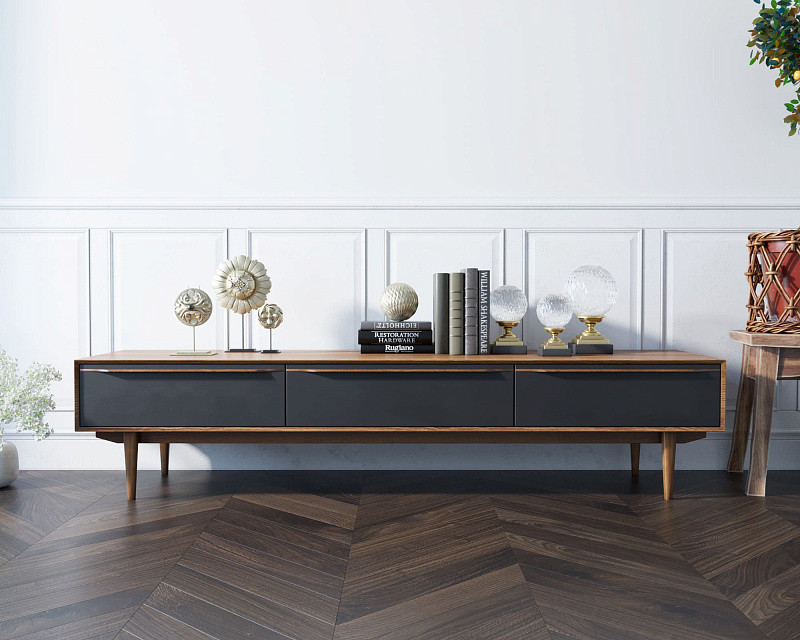 Консоль под TV "Bruni Black" с ящиками арт BR-21Black в Москве Консоль под TV "Bruni Black" с ящиками арт BR-21Black