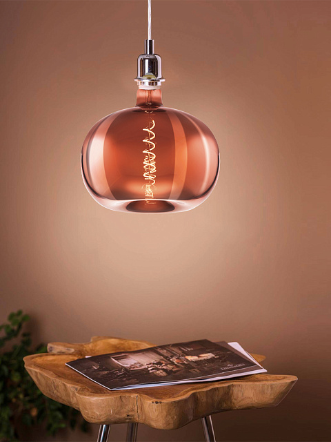 Светод. лампа " Яблоко"  димм., 4W (E27), ?220, L220, 1600K, 50lm, медь