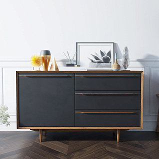 Комод "Brun Blacki" с ящиками и дверкой арт BR-02Black