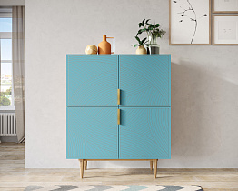 Большой комод с четырьмя дверками "Line" LN03/GR1/blue