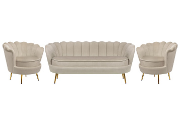 Комплект кресел и дивана ракушка Pearl Triple Taupe в Москве