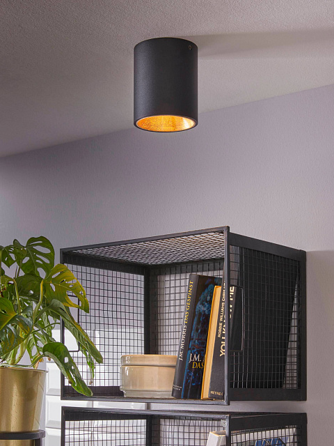 94502 Светодиодный потолочный светильник POLASSO, 1х3,3W (LED), ?100, черный, золотой