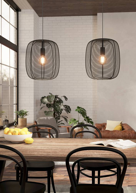 43966 Люстра RINROE, 2X40W (E27), L900, B325, H1100, сталь, черный в Москве 43966 Люстра RINROE, 2X40W (E27), L900, B325, H1100, сталь, черный