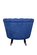 Низкое кресло ракушка Pearl синий на черных ножках №3