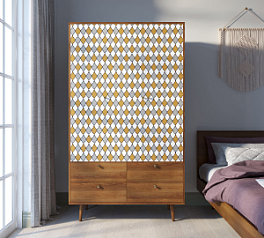 Шкаф трехстворчатый "Berber" принт 22 арт BB02/Print_22