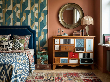 Комод "Гуашь (Gouache)"  темный арт M10594ETG/1