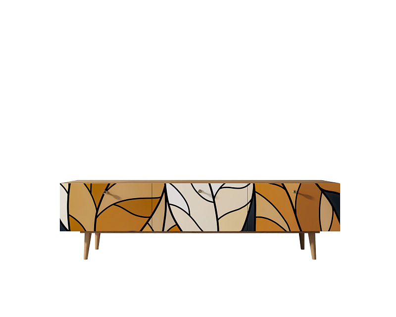 Комод "Berber" с ящиками низкий под TV принт 08 арт BB19/Print_08