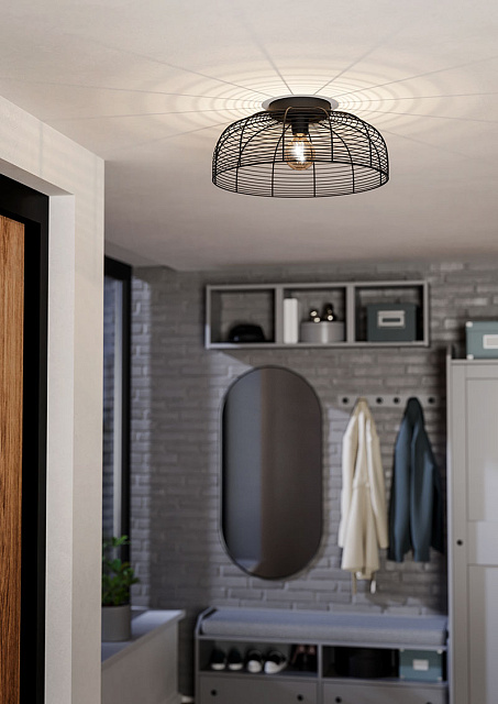 43896 Потолочная люстра RINROE, 1х40W (E27), H200, ?450, сталь, черный в Москве 43896 Потолочная люстра RINROE, 1х40W (E27), H200, ?450, сталь, черный