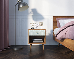 Тумбочка "Berber" с открытой полкой 34 принт арт BB33/Print_34, разноцветная