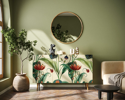 Комод "Berber" с двумя дверками и ящиками арт BB17/Print_55