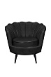 Низкое кресло ракушка Pearl Black V2 на черных ножках №0