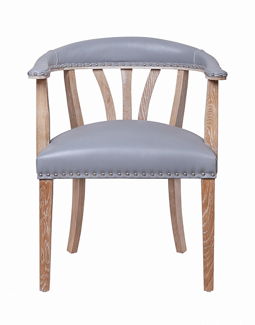 Мягкий стул с подлокотниками Tanner Gray Leather