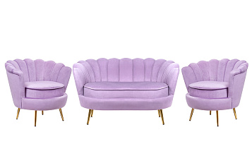Комплект кресел и дивана ракушка Pearl Double Purple в Москве