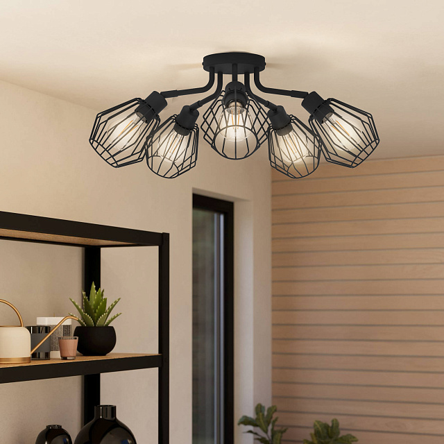 31532 Люстра TARBES, 5x60W(E27), сталь, черный в Москве 31532 Люстра TARBES, 5x60W(E27), сталь, черный