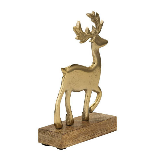 427573 Фигурка Олень BALIGUIAN L130, B50, H200 алюминий, дерево, золотой, натуральный в Москве 427573 Фигурка Олень BALIGUIAN L130, B50, H200 алюминий, дерево, золотой, натуральный