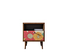 Тумбочка "Berber" с одним ящиком 5 принт арт BB06/Print_05, разноцветная №2