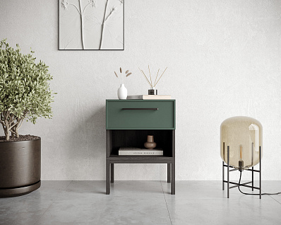 Тумбочка с верхним ящиком "Nicole" арт NEM11G Зеленый