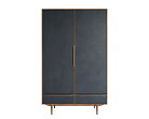 Шкаф двустворчатый  "Bruni Black" с двумя ящиками арт BR27/2Black №7