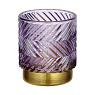 422505 Подсвечник рождественский BEZAMBY, стекло, металл/фиолетовый,золото, 70?80х70 мм