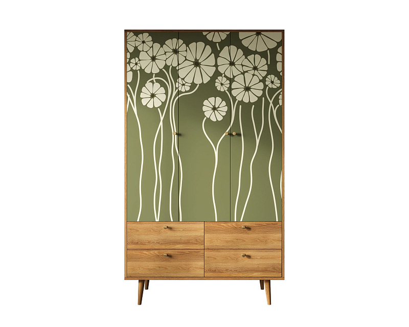 Шкаф трехстворчатый "Berber" принт 53 арт BB02/Print_53
