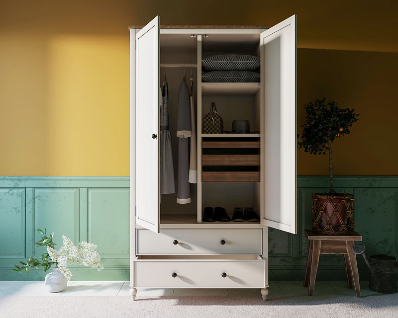 Шкаф двухстворчатый "Odri" с ящиками арт od2127KR в Москве Шкаф двухстворчатый "Odri" с ящиками арт od2127KR