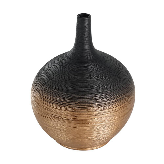421414 Ваза декоративная SARYKSU, H235, керамика, черный, золотой в Москве 421414 Ваза декоративная SARYKSU, H235, керамика, черный, золотой