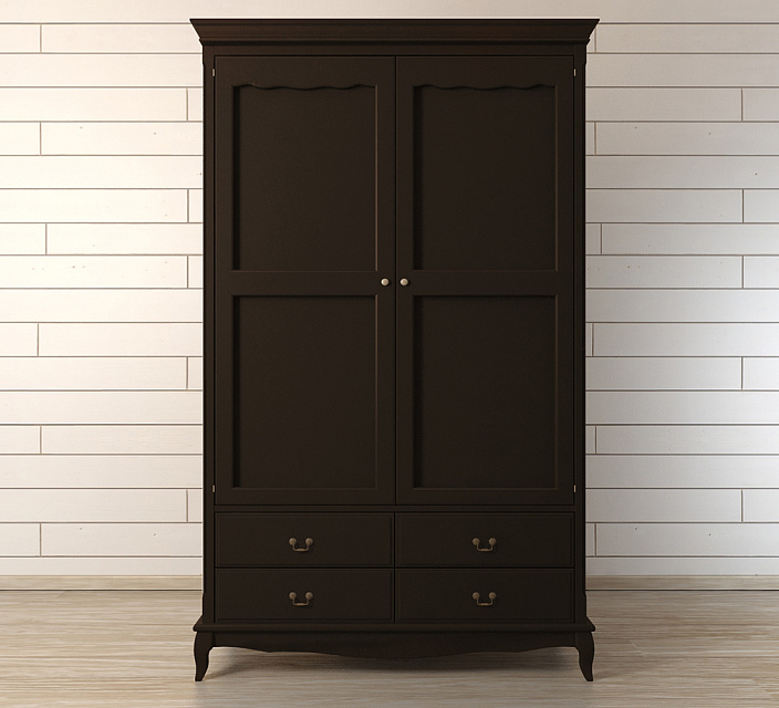 Шкаф "Leontina Black" двустворчатый с ящиками арт ST9327KR2BLK