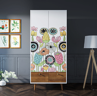 Шкаф двухстворчатый "Berber" принт 3 арт BB16/Print_03