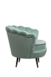 Низкое кресло ракушка Pearl Green на черных ножках №2