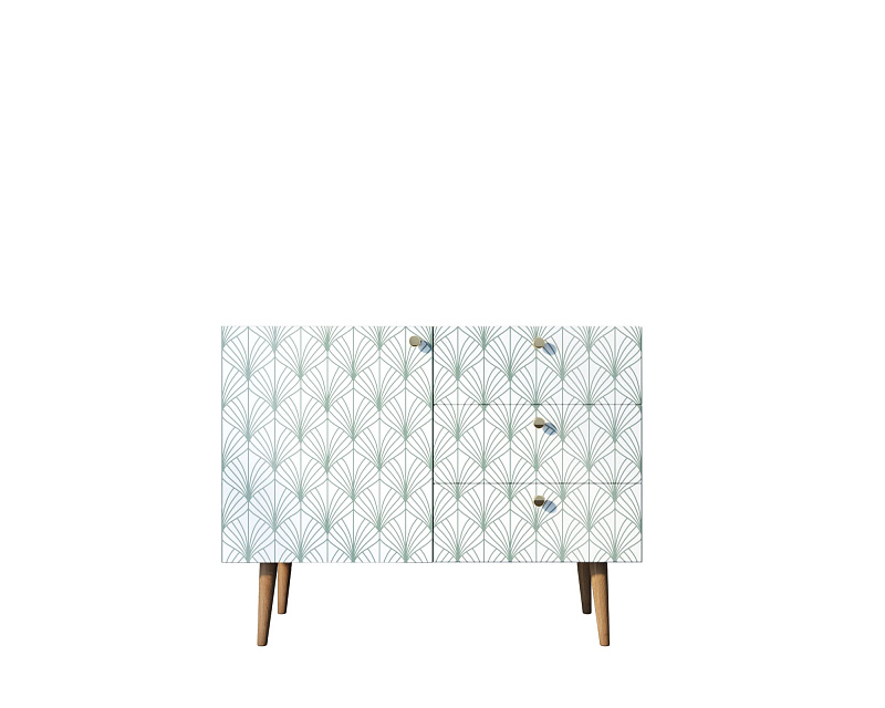 Комод "Berber" три ящика и дверка 38 принт арт BB34/Print_38