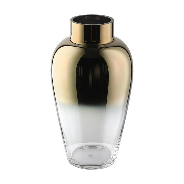 421363 Ваза декоративная KENYASI, H325, ?180, стекло, прозрачный, золотой, зеркальный в Москве 421363 Ваза декоративная KENYASI, H325, ?180, стекло, прозрачный, золотой, зеркальный