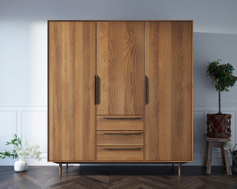 Шкаф в скандинавском стиле "Bruni" трехстворчатый арт BR27/3