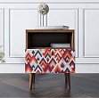 Тумбочка "Berber" с одним ящиком 2 принт арт BB06/Print_02, разноцветная №0