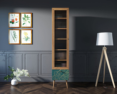 Буфет "Berber" одностворчатый с ящиком принт 41 арт BB48/Print_41