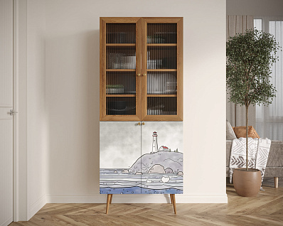 Буфет "Berber" малый  арт BB30/Print_51