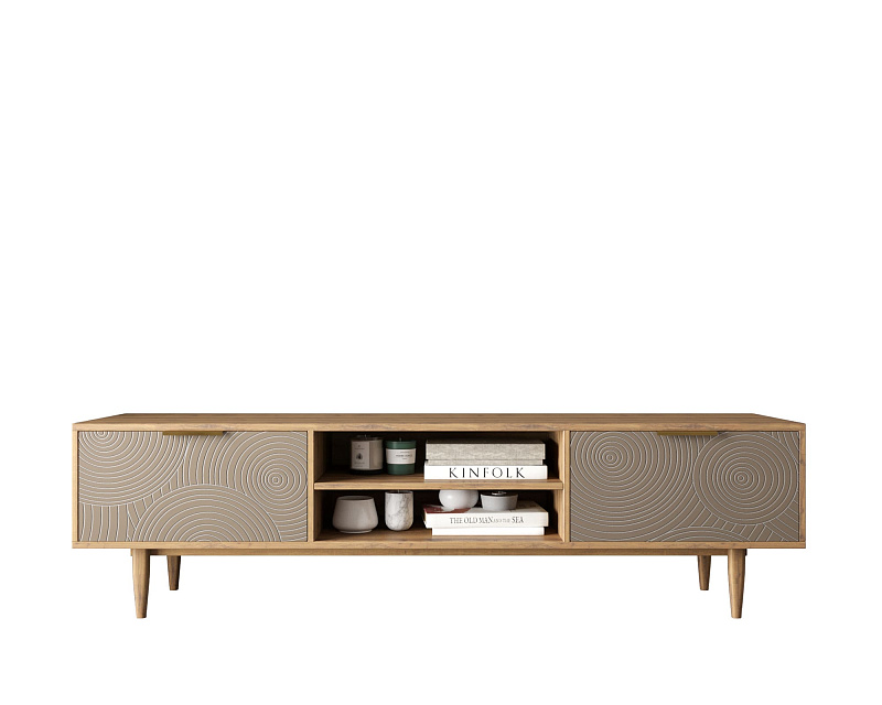 Комод "Line" с нишей низкий под TV R27/beige